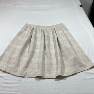 Aline Full Mini Skirt Pleated Cream Textured 1X Back Zip Spandex & Poly …
